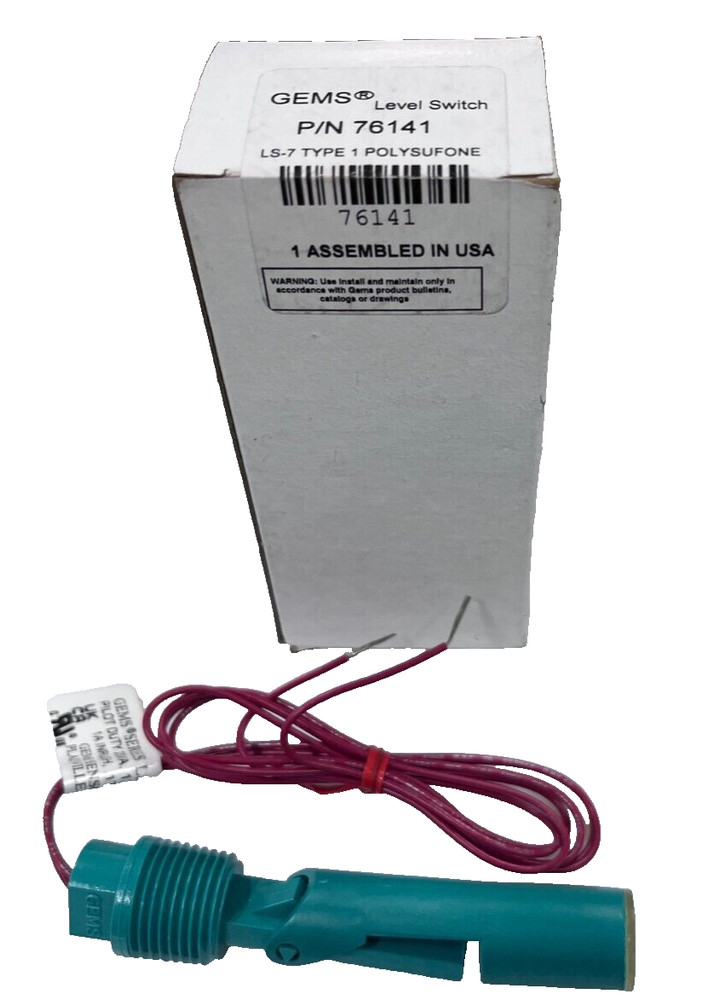 GEMS Sensors LS-7  P/N 76141 Level Switch Single Point Side Mounted Polysufone