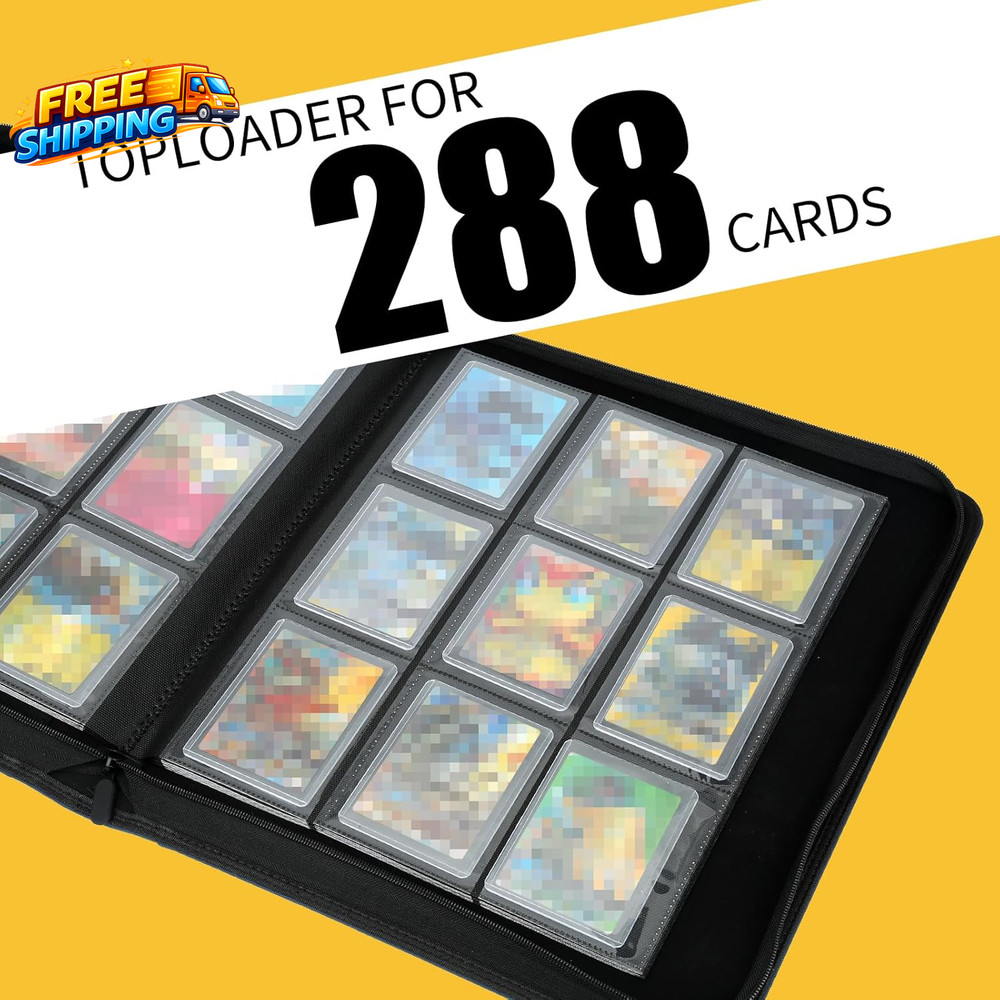 Toploader Binder Holds 288 Toploaders 9 Pocket Top Loader Binders with Sleeves
