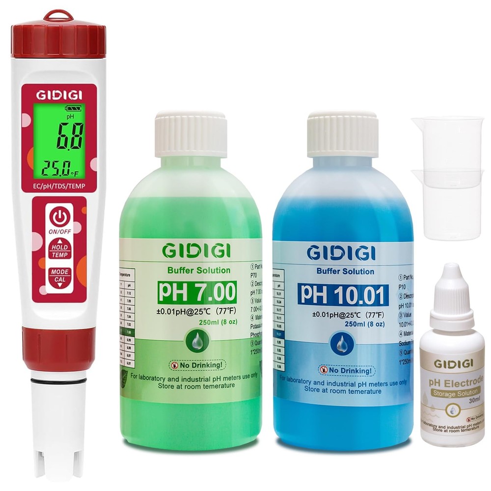 pH Meter,Hydroponic Tester, Nutrients ppm Meter with Backlit Display...