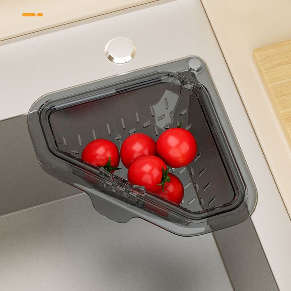 Corner Sink Strainer Magnetic Suction Storage Rack Triangle Drying Kitchen