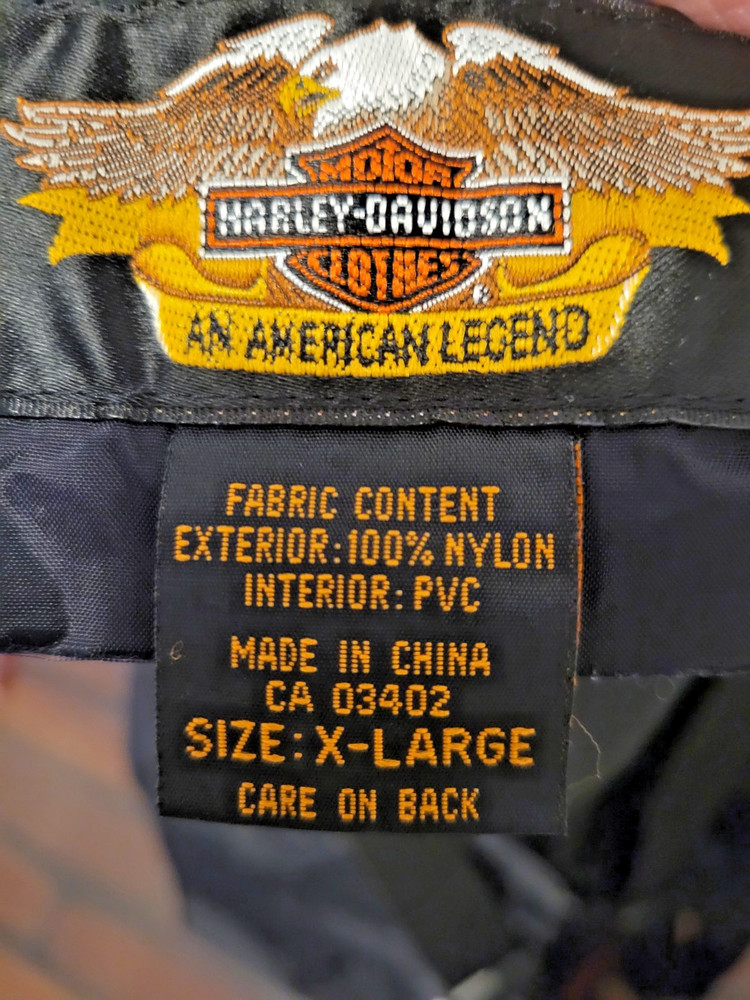 Genuine Harley-Davidson Rain Overall Pants XL Oversized NICE
