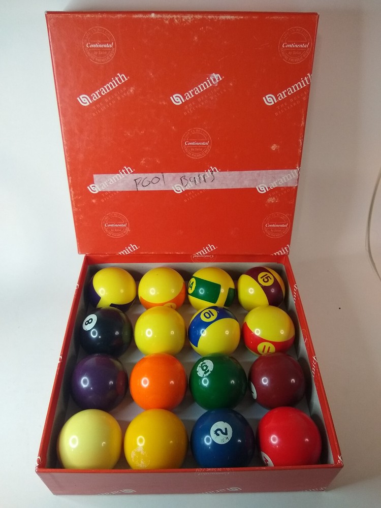Vintage Aramith Continental Billiard Pool Ball set 2 1/4" Complete