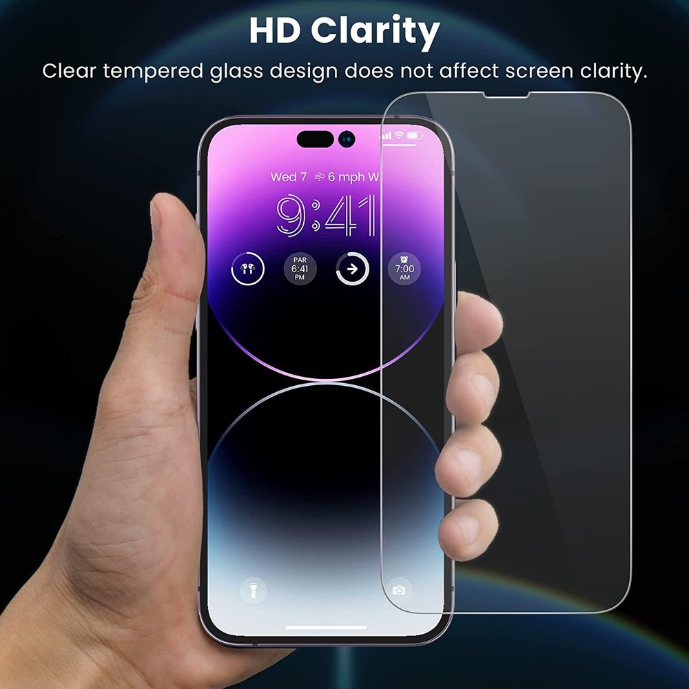For iPhone 14 Pro Max Tempered Glass Screen Protector Camera Lens +Front +Back
