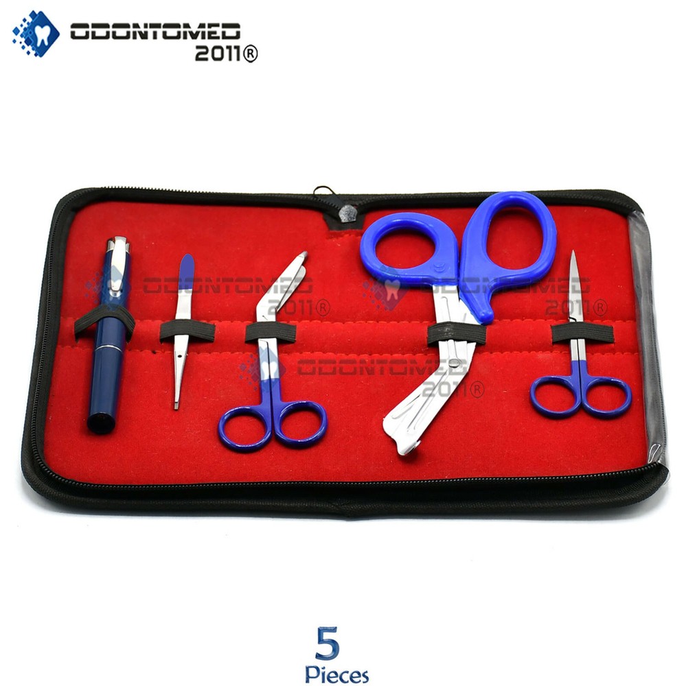 ODM Shears EMT/Scissors Blue Combo Pack W/holster New