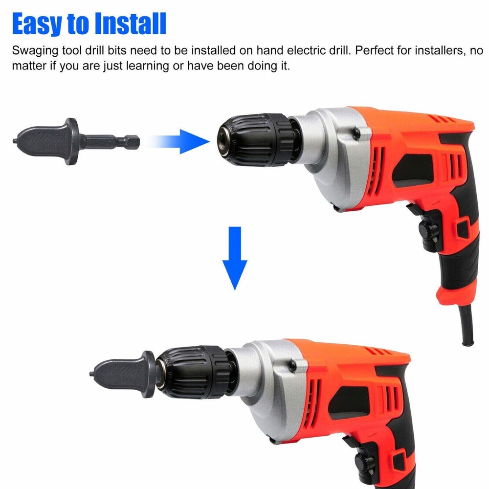 5Pcs Air Conditioner Copper Tube Expander Swaging Tool Drill Bits Flaring Set