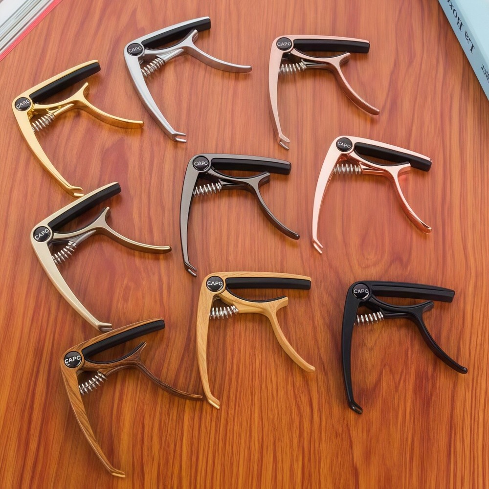 Zinc Alloy Capo For Acoustic Guitar Includes String Puller Offered in 7 Colors