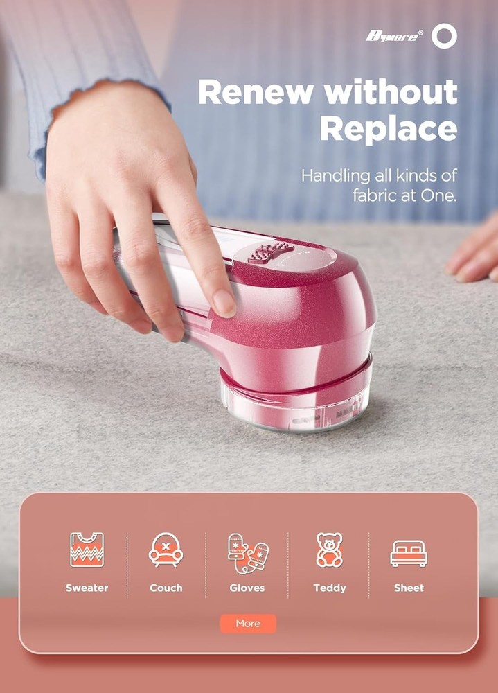 Efficient Lint Shaver Defuzzer with Adjustable Height - Bright Red Elegance