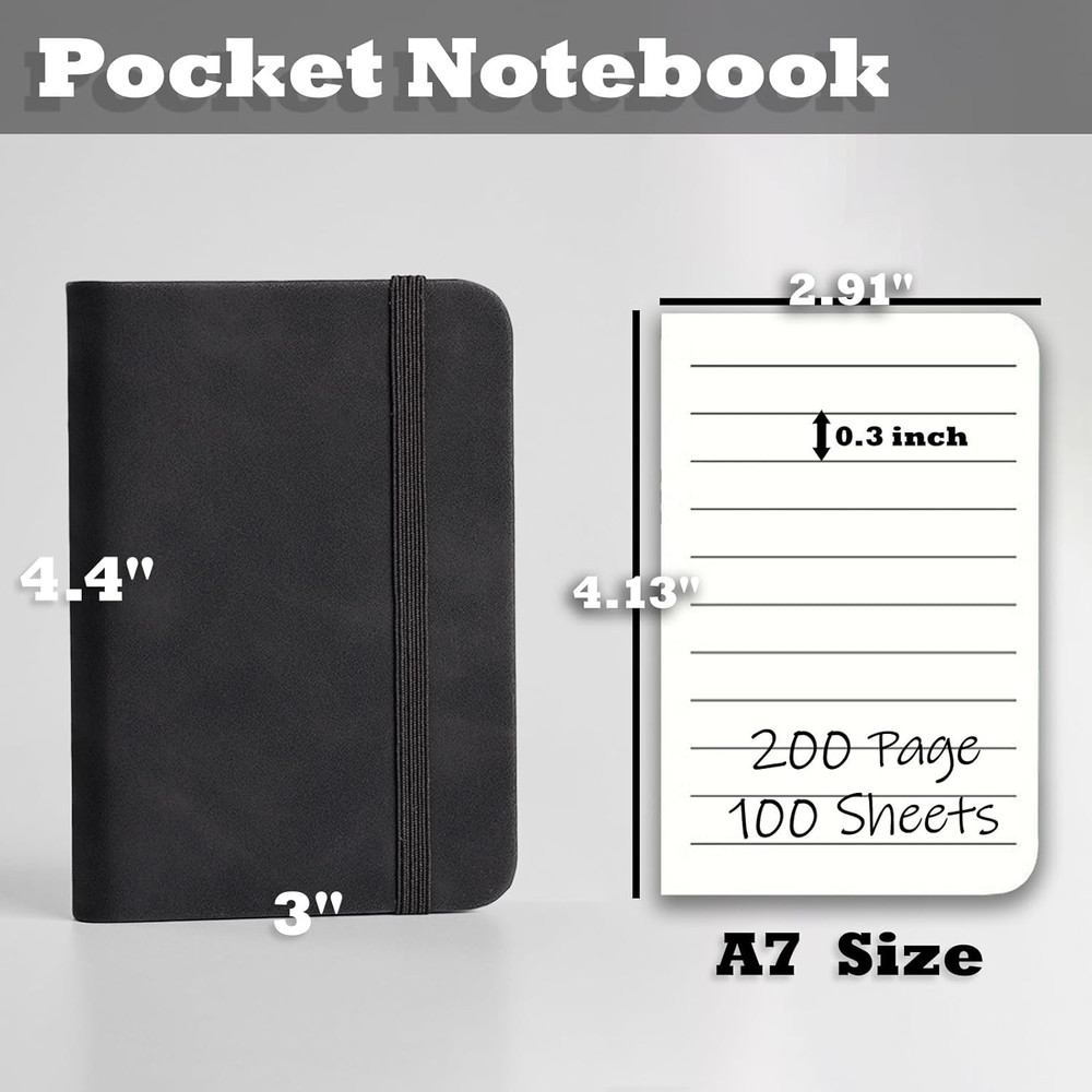 2 Pack Pocket Notebook Small Notebook, 3" X 4.4" Journal Notebook Hardcover with