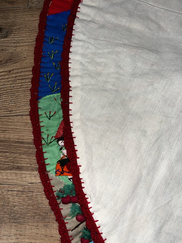 Christmas Tree Skirt - Handmade Peruvian embroidered Large 42”