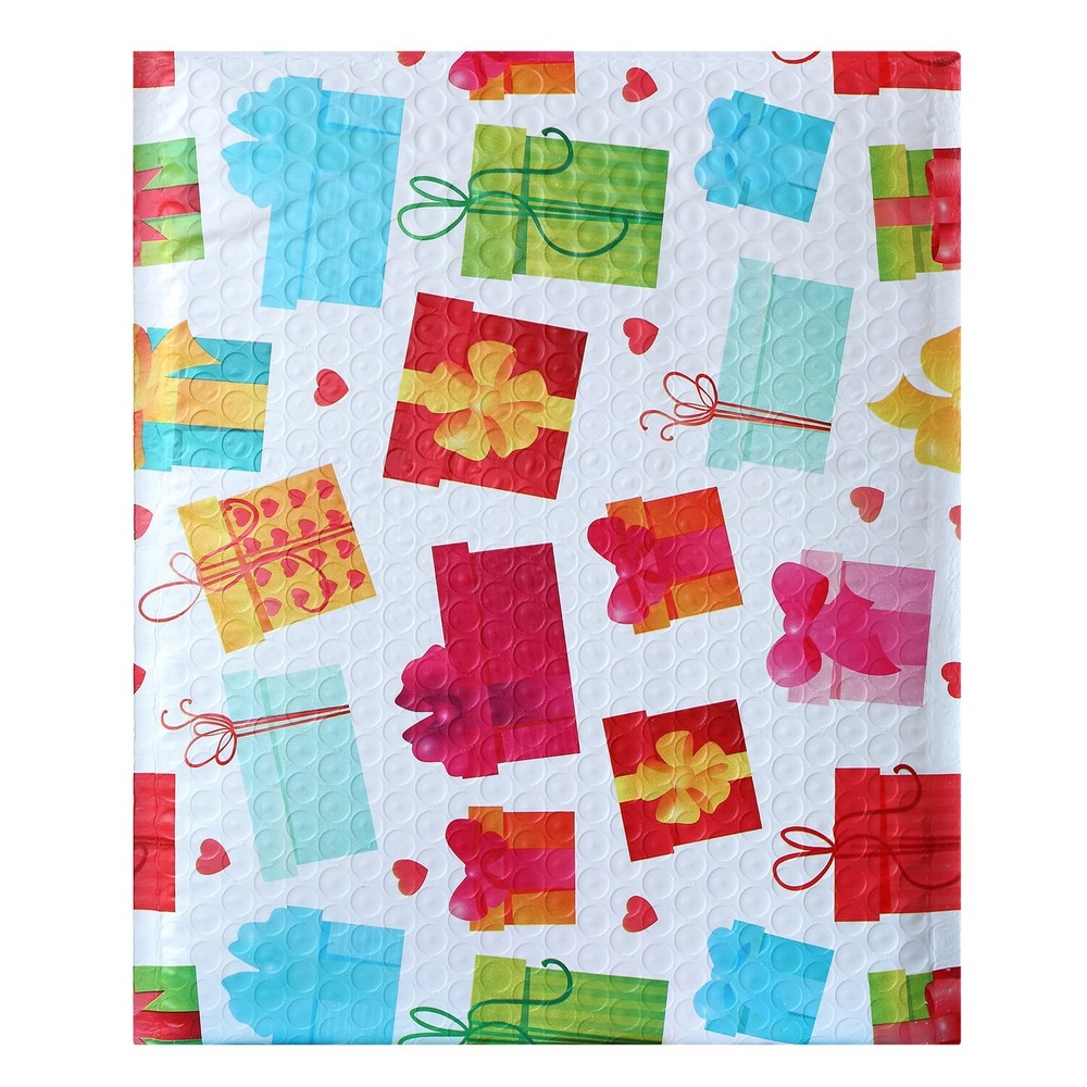 Decorative Holiday Gift Self Seal Poly Bubble Mailer Padded Shipping Envelope