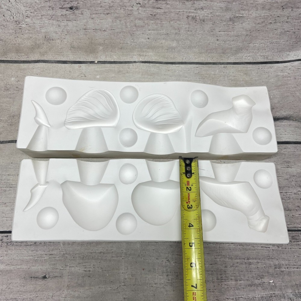 White Horse Ceramic Casting Mold Mushrooms Toadstool Figurine #1329