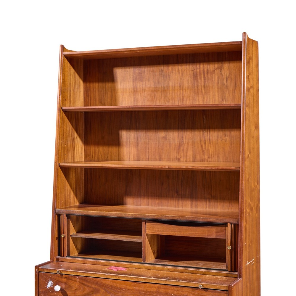 Kipp Stewart for Drexel Declaration Mid Century Walnut Secretary Desk