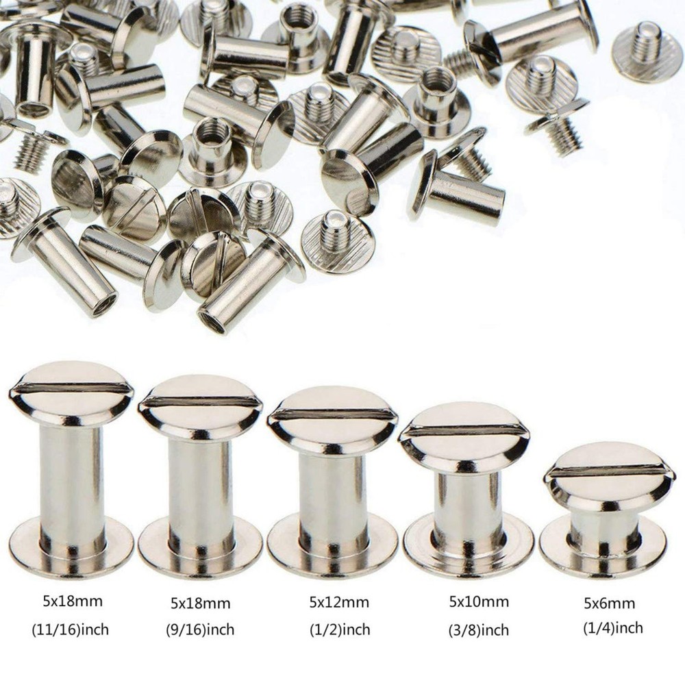 Chicago Screws Binding Screw Leather Screw Nail Rivet Button Solid Belt Tack ...