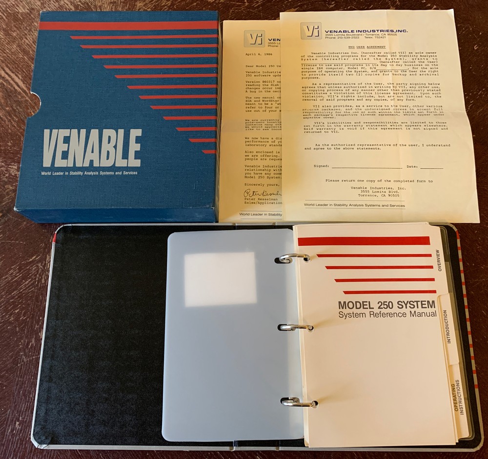 Vtg. Venable Model 250 Frequency Response Analysis System Reference Manual