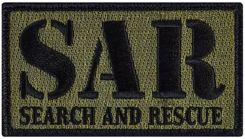 SAR Search and Rescue Embroidered Tactical Patch - 2PC HOOK BACKING 3.5"x2"