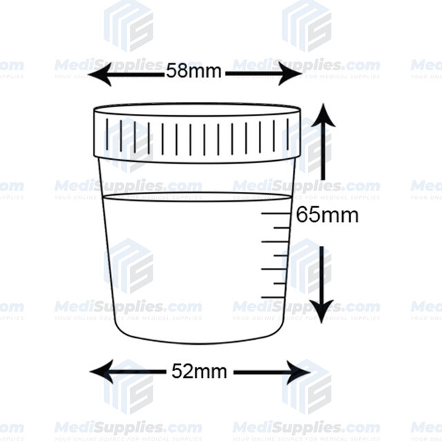 Urine Specimen Container 90ml (3oz) Cup, WITHOUT Temperature Strip, Sterile
