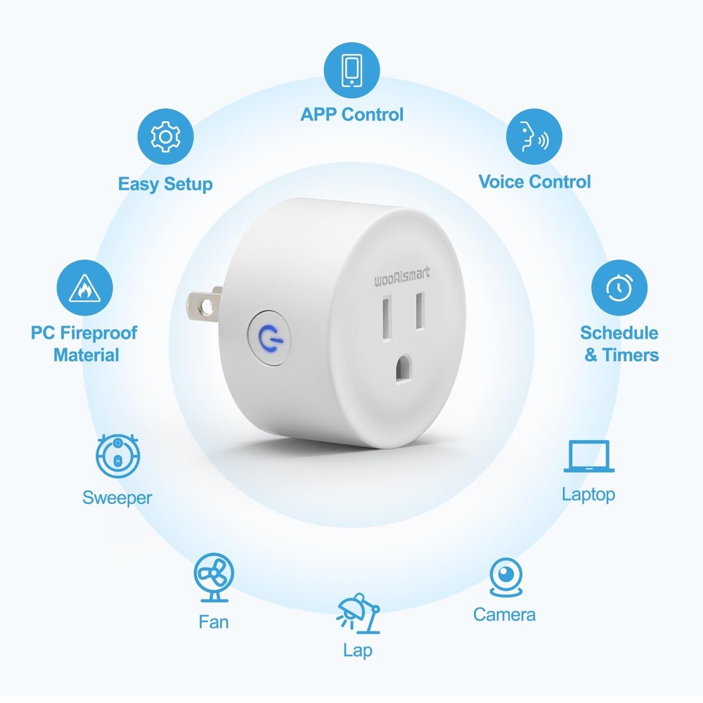 Smart Plug, WiFi Plugs Work with Alexa & Google Assistant, Smart Outlet with ...