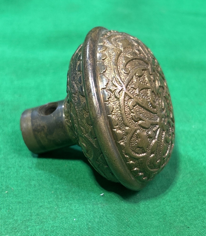 Original Victorian Eastlake 2 1/4” Solid Brass / Bronze Door Pull Knob