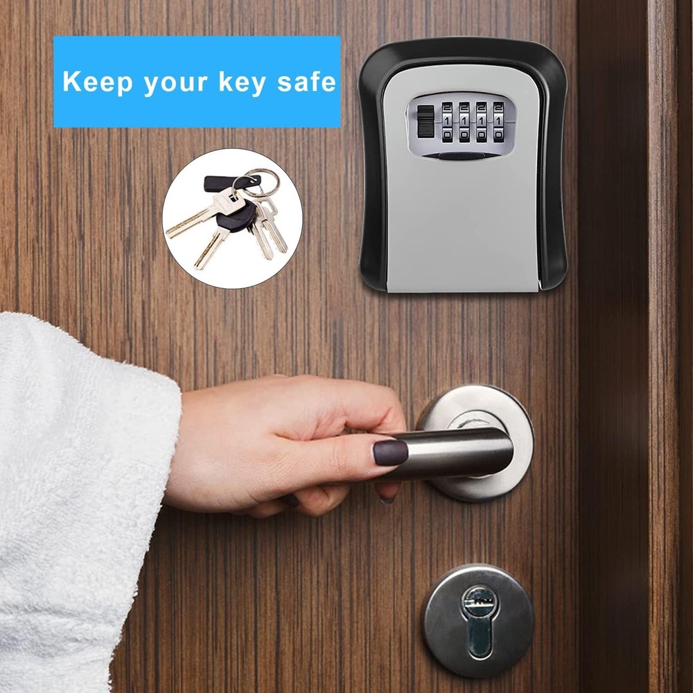 Resettable 4-Digit Combination Lock Key Safe