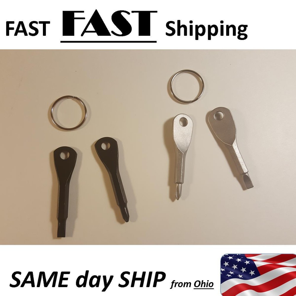 Key Chain SCREWDRIVER set - handy and always ready -- flat & phillips -- 2 SETS