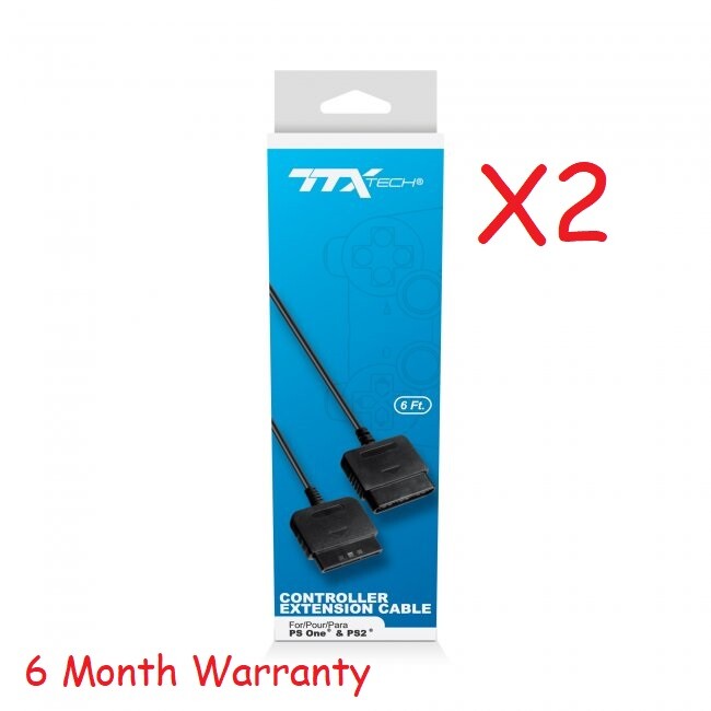 2X NEW Extension Cables for Playstation 1 & 2 Controller "6FT"