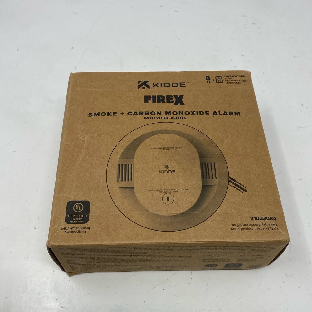 Kidde FireX 5" Smoke + Carbon Monoxide Alarm, Hardwired, White