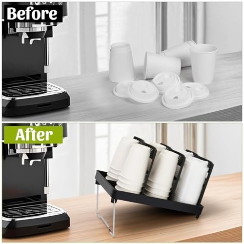 Plastic Coffee Cup Holder Organizer with 6 Compartments for 5-22oz Cups - Ideal