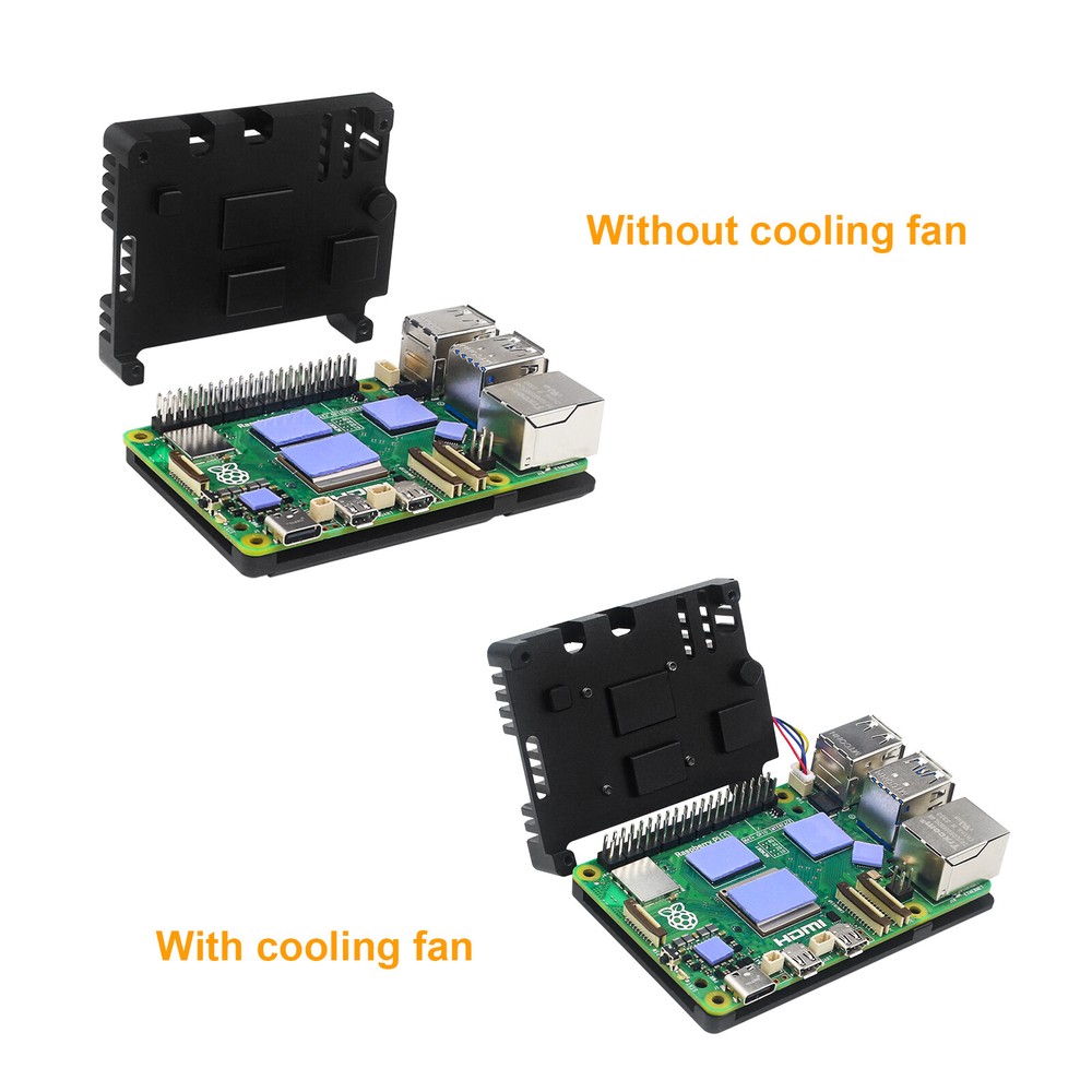Metal Casing Raspberry pi5 Passive Cooling Casing Optional Cooling Fan US