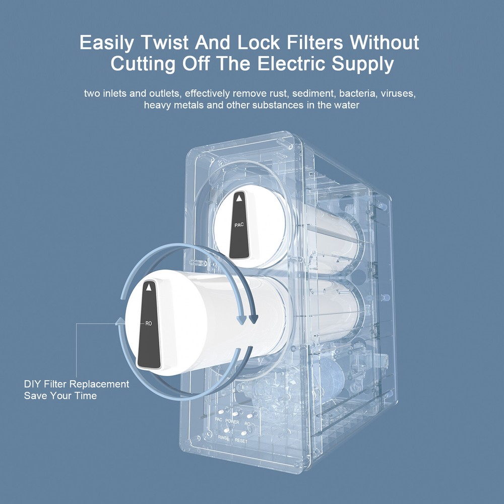 Tankless Water Filter Purifier System Filtration Reverse Osmosis RO Under Sink