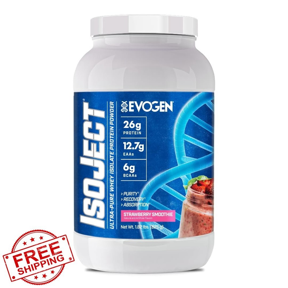 Evogen Isoject Whey Protein Isolate Strawberry Smoothie 25 Servings