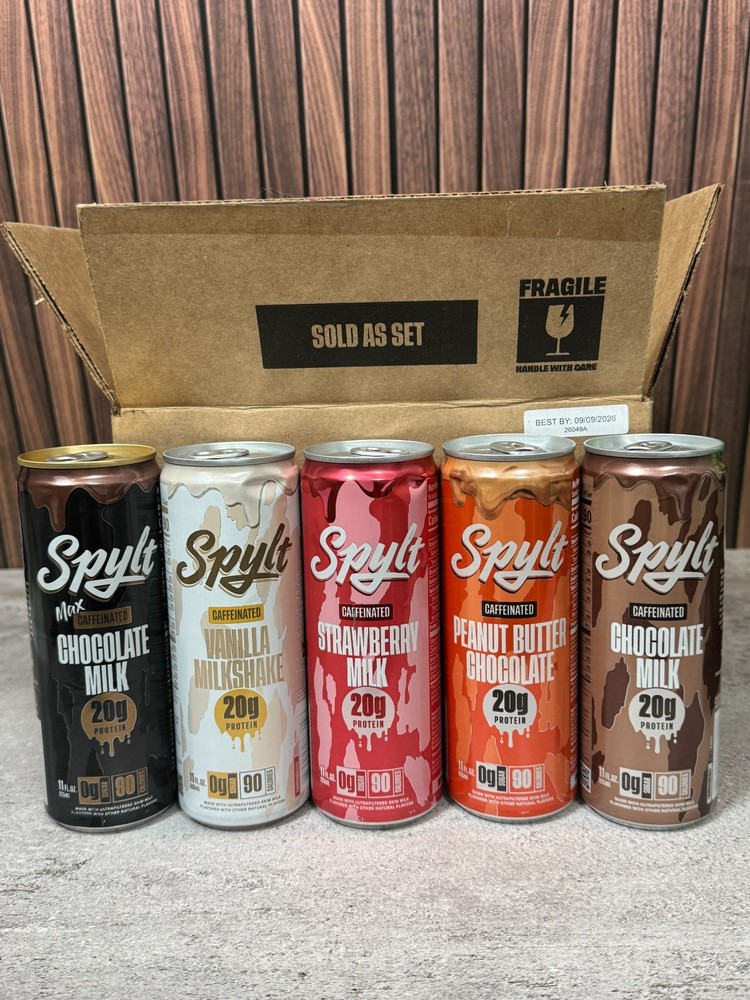 SpyLt Max Caffeinated Protein Milk 5-Pack Variety 20g Protein 0g Sugar