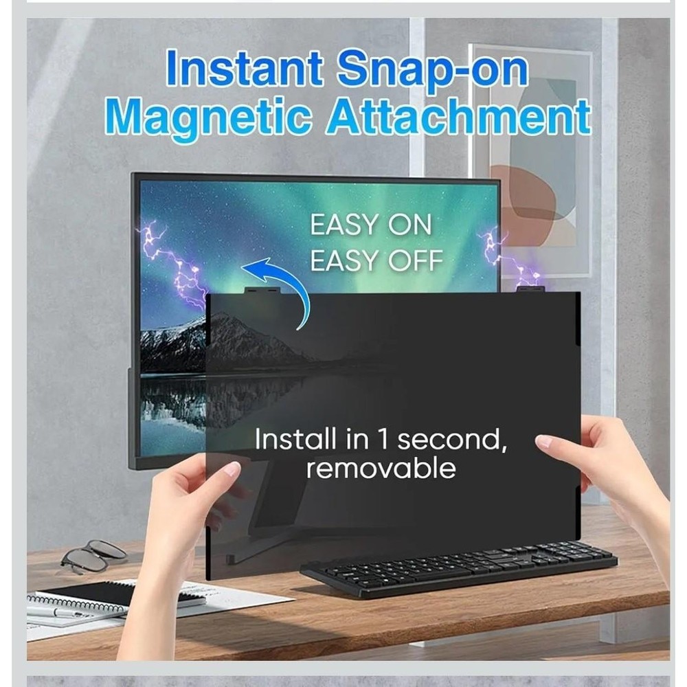 Computer Privacy Screen 23.6 Inch Magnetic, Removable Hanging Privacy Shield