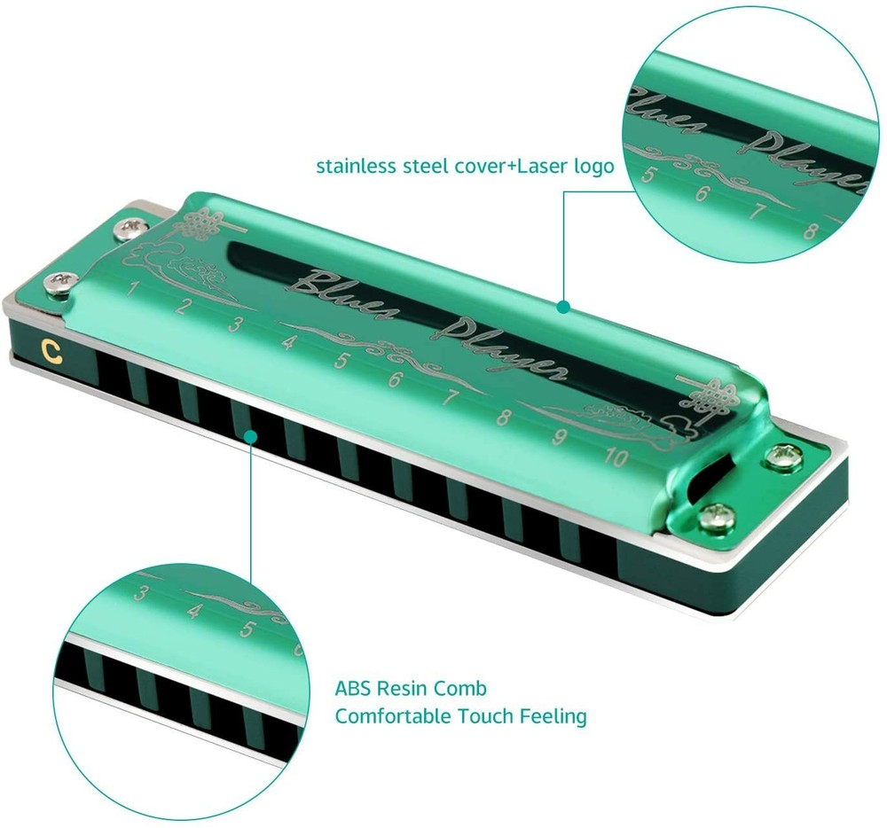 EASTTOP Harmonica blues harp diatonic 10 hole blues professional harmonica Gift