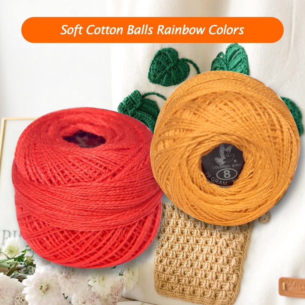 Soft 20 Colors Classic Crochet Thread 20 Pack Medium Avocado Green Gradient