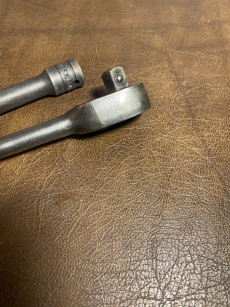 SNAP ON TOOLS 3/8” DRIVE RATCHET, GF720. Socket & Ext INDUSTRIAL FINISH