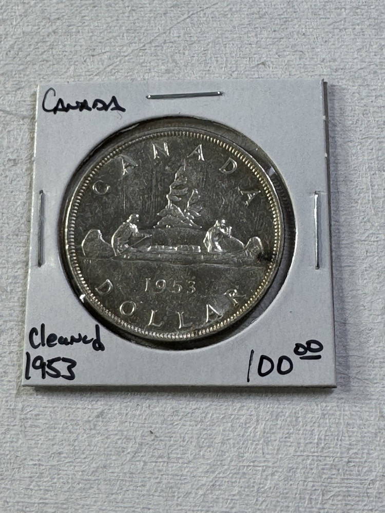 1953 Canada $1 Silver Coin Cleaned
