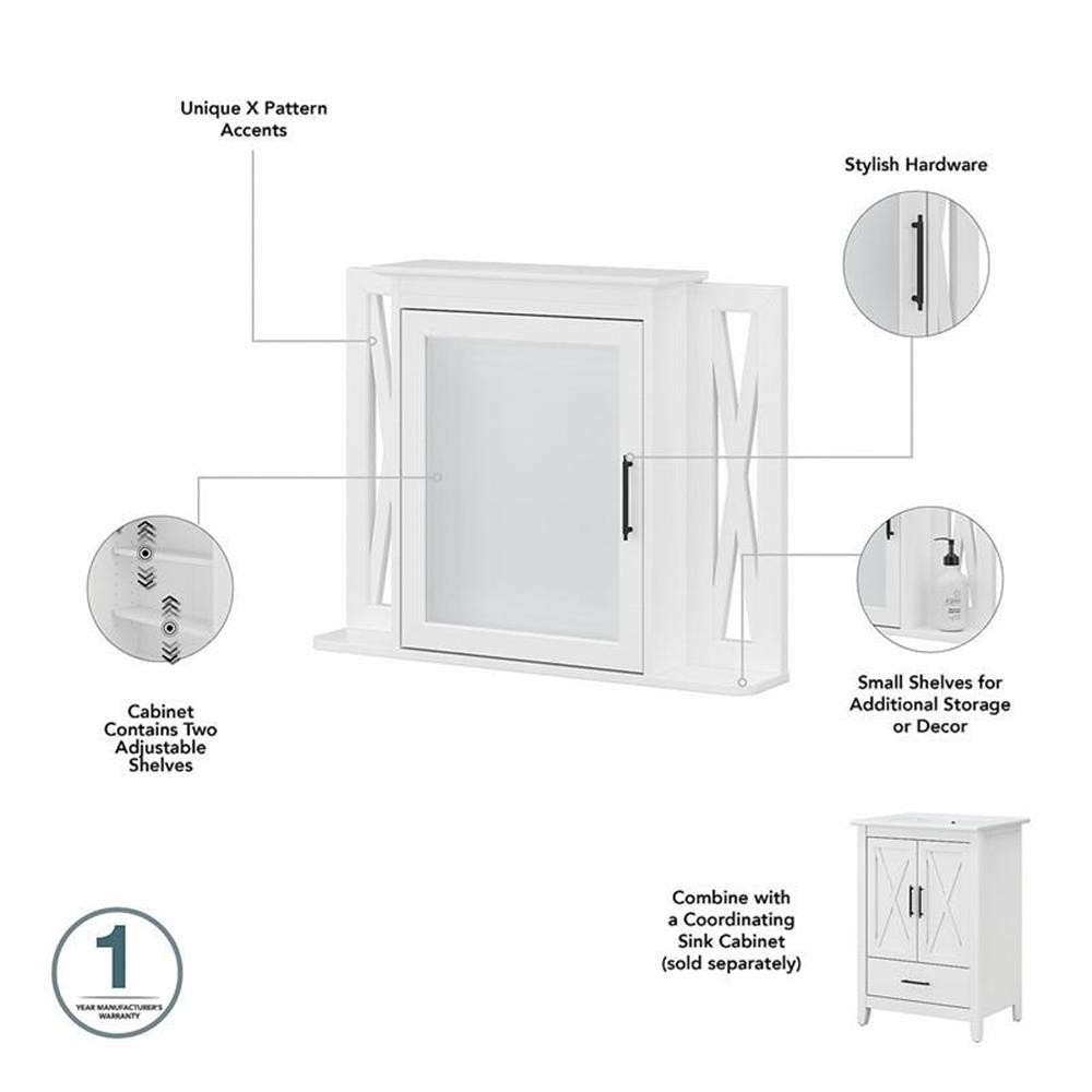 Bush Key West Engineered Wood Double Vanity Set with Sinks in White Ash