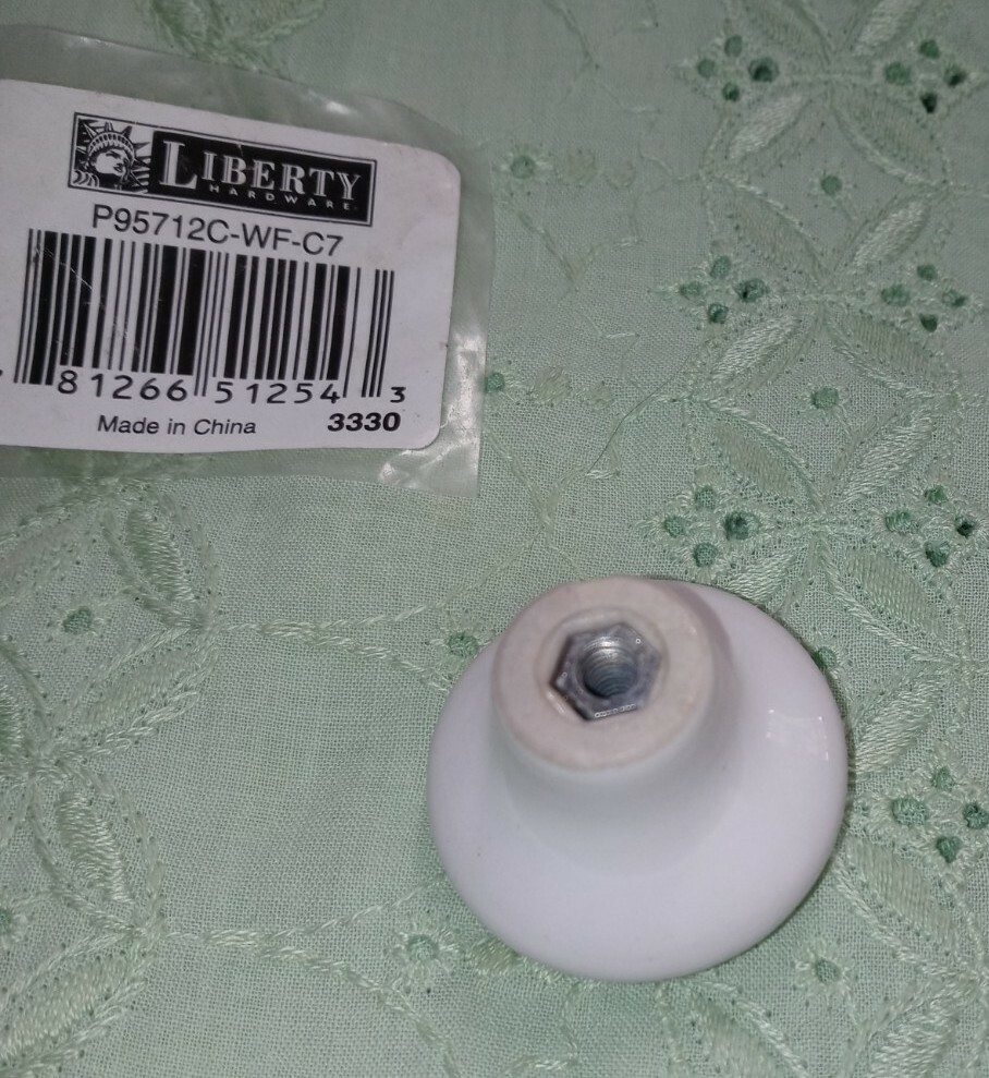 Liberty White Ceramic Multicolored Floral 1-1/4" Knob Drawer Pull #3330