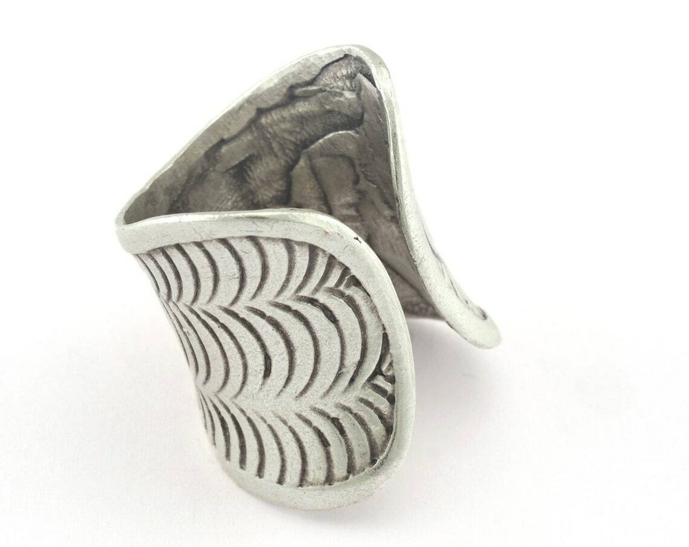 Adjustable Ring Antique Silver Plated brass (16mm 5.5US inner size) 2675