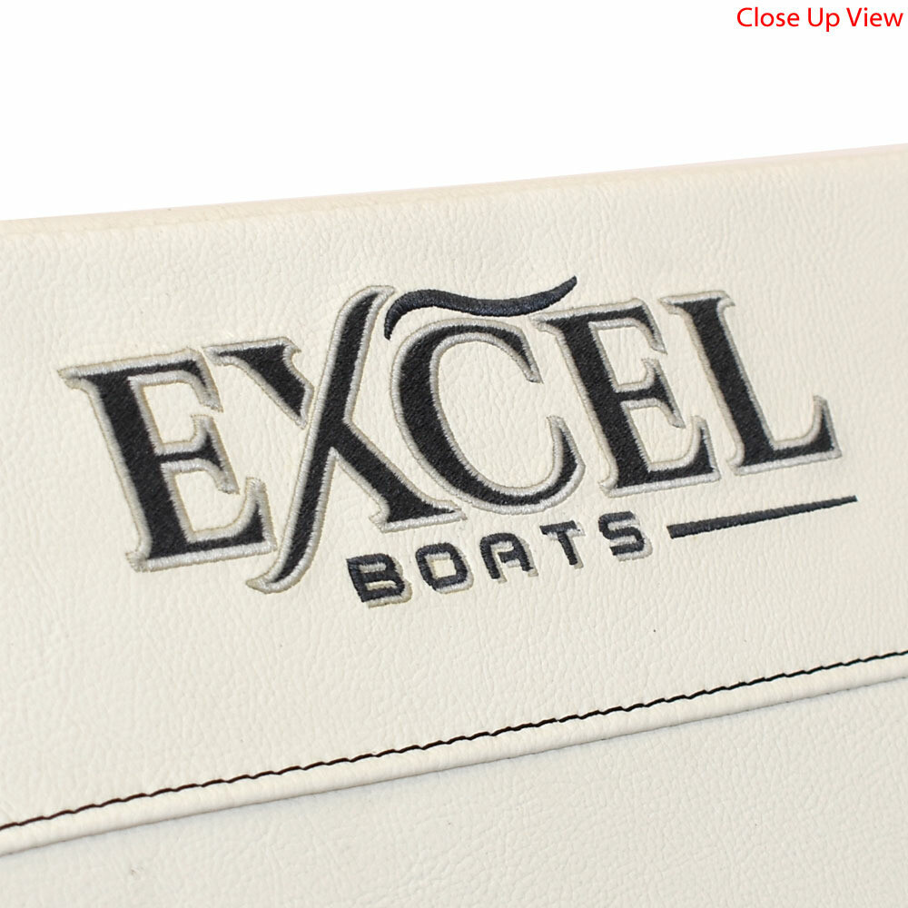 Excel Boat Leaning Post Backrest Cushion | White W/ Gray Logo