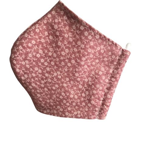 Face Mask 3 Layers - Pink Rose - Reusable & washable with filter pocket