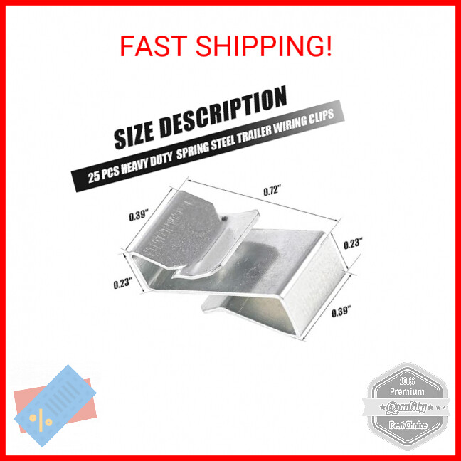 CZC AUTO 25PCS Trailer Frame Wire Clips - Frame Mount Trailer Light Wiring Clips