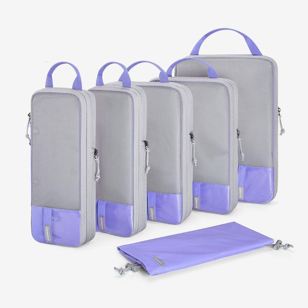 Bagsmart Compression Packing Cubes 6 Piece Set - Purple
