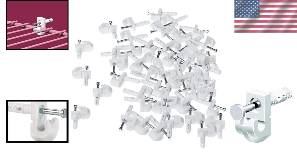 Easy-Install 48-Pack Wire Shelving Back Wall Clips - Secure Drywall Mounting