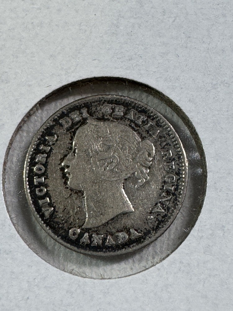 1893 Canada 5 Cents Small Silver Coin Cleaned