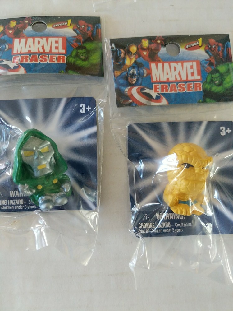 12 Marvel Character Erasers By Monogram New, Sealed