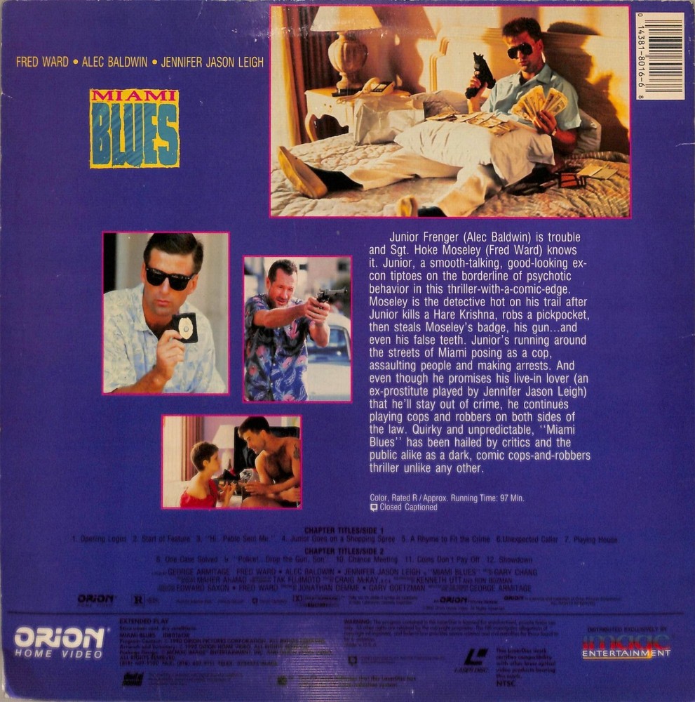 Miami Blue (1990) Laserdisc