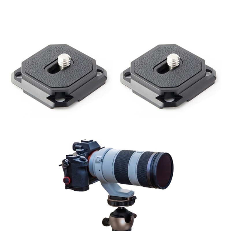 2PCS Camera Quick Release Plate 38mm Square Arca Type for Tripod Heads Mount