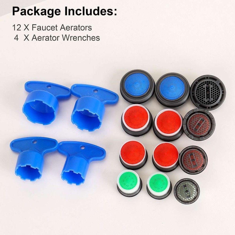 12pack Faucet Aerator for Cache Aerators Key Removal Wrench Replace Plug-in Tool