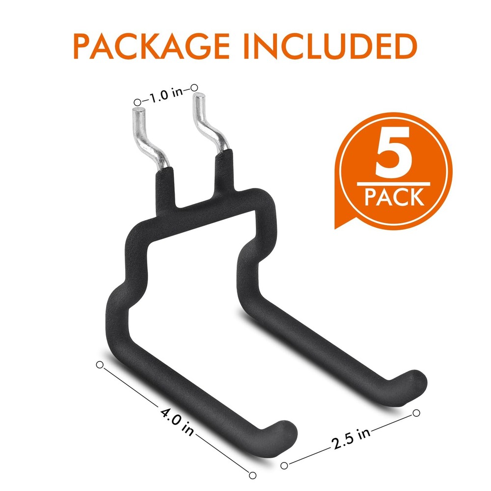 Utility Heavy Duty Pegboard Hooks - 5Pack Peg Board for Hanging Tools Fit 1/8...